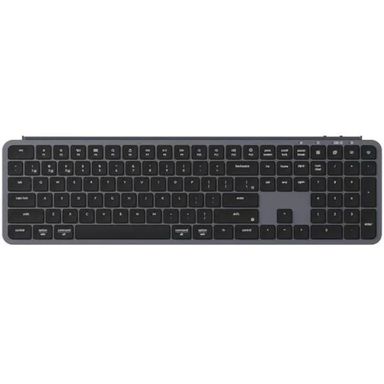 Keychron B6 Pro Full-Size Ultra-Slim Wireless Zmk Custom Keyboard For Win & Mac - Space Grey, Arabic